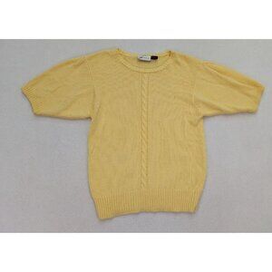 Jacobson's Women's Sweater Size L Yellow Short Sleeve Pullover